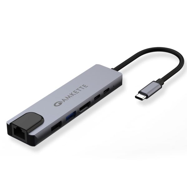 Amkette 6-in-1 Type C USB Hub Ethernet (Space Grey) 1 Amkette 6-in-1 Type C USB Hub Ethernet (Space Grey)
