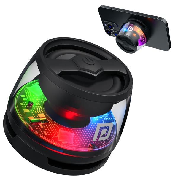Portronics Nadya 6W Magnetic Bluetooth Speaker with MagSafe Mobile Stand (Black)