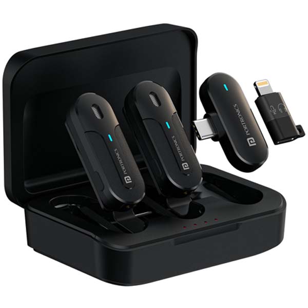 Portronics Vlogmate 2 Dual Wireless Microphone with Type C & 8 Pin Receiver